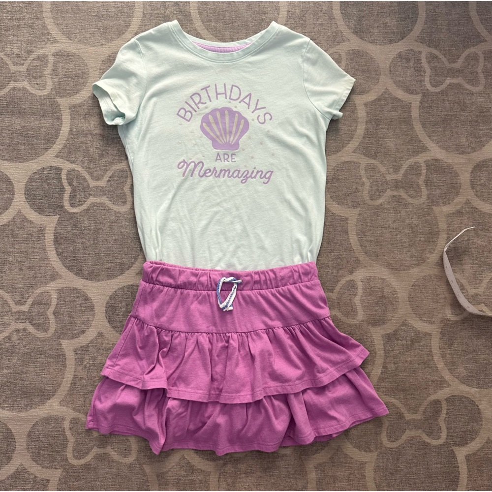 Cat & Jack “Birthdays are Mermazing” 2 piece outfit. Girls Medium 7/8